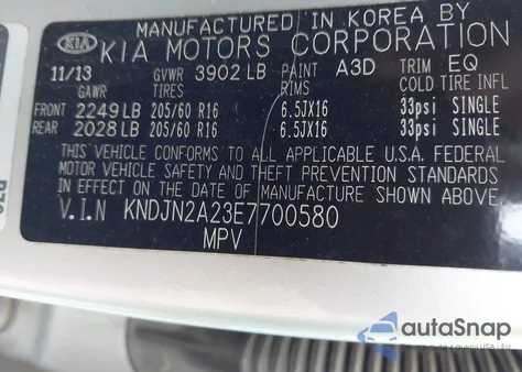 2014 Kia Soul from USA, damaged, VIN KNDJN2A23E7700580